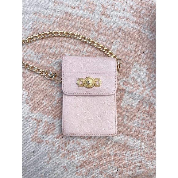 Versace Handbags - Versace 90s Ostrich Mini Medusa Sun Wallet on Chain